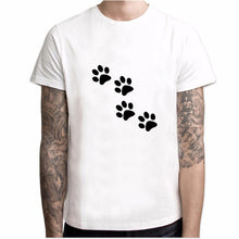 Load image into Gallery viewer, Fashion Love Dog Paw Print Top Shirt Women Men Dog Blog Cotton Casual Funny t shirt Heart Paw Goth Tee Art Tops For Lovers YH012
