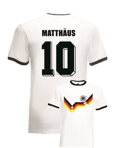 Lothar Matthaus Germany No.10 Italia 90 Mens Football Ringer T-Shirt Hot Sale 2019 New Fashion Brand Crew Neck Men T Shirts