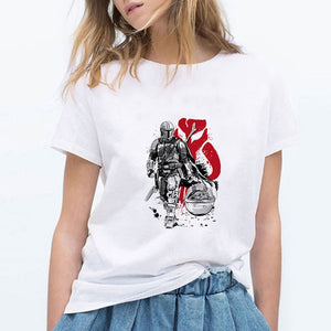 Mandalorian Casual Vintage Kawaii Oversize Spring Summer Hip Hop Graphic Hipster Harajuku T-shirt Funny Tshirt Female T shirt