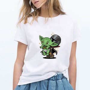 Mandalorian Casual Vintage Kawaii Oversize Spring Summer Hip Hop Graphic Hipster Harajuku T-shirt Funny Tshirt Female T shirt