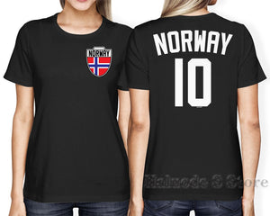 100% cotton men t shirt women T-Shirt Hot Sale Fashion Norway Soccers Footballer Crest Country Pride Womens T-Shirt Tee Shirt