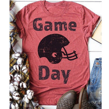 Load image into Gallery viewer, Womens Tee Football Tshirts Women T-shirt Letter  Printed It's on That Field Printing Short Sleeve Graphic Tees Shirt
