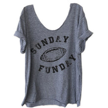 Load image into Gallery viewer, Womens Tee Football Tshirts Women T-shirt Letter  Printed It's on That Field Printing Short Sleeve Graphic Tees Shirt
