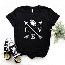Load image into Gallery viewer, Love Football Arrow Print Women Tshirts Cotton Casual Funny t Shirt For Lady  Yong Girl Top Tee 6 Color Drop Ship NA-927
