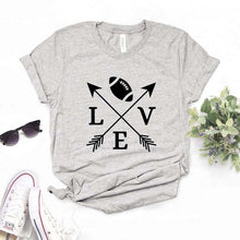 Load image into Gallery viewer, Love Football Arrow Print Women Tshirts Cotton Casual Funny t Shirt For Lady  Yong Girl Top Tee 6 Color Drop Ship NA-927
