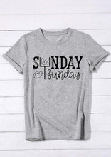 Load image into Gallery viewer, Sunday Funday Football Heart cute t-shirt women graphic Fashion quote vintage grunge unisex hipster 100% Cotton tee top tshirts
