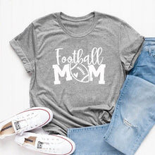 Load image into Gallery viewer, Summer Crewneck Football Mom Graphic T-shirt Funny Women Tumblr High Quality Mom Life Gift Tee Top Casual Game Day Grunge Tshirt
