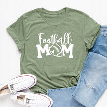 Load image into Gallery viewer, Summer Crewneck Football Mom Graphic T-shirt Funny Women Tumblr High Quality Mom Life Gift Tee Top Casual Game Day Grunge Tshirt
