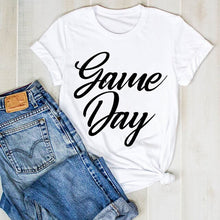 Load image into Gallery viewer, Women Lady Football Game Day Cute Soccer Print Ladies Summer T Tee Tshirt Womens Female Top Shirt Clothes Graphic T-shirt
