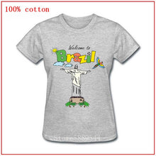 Load image into Gallery viewer, Welcome to Brazil cute and Colorful Birds football women tshirt 2020 Brazilian Jesus Natural Cotton short sleeve o-neck T-shirt
