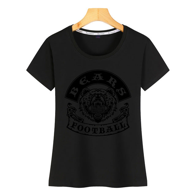 Tops T Shirt Women bears football Comic Inscriptions Custom Female Tshirt