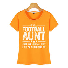 Load image into Gallery viewer, Tops T Shirt Women im a football aunt Fit Inscriptions Print Female Tshirt
