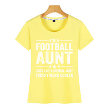 Load image into Gallery viewer, Tops T Shirt Women im a football aunt Fit Inscriptions Print Female Tshirt
