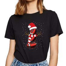 Load image into Gallery viewer, Tops T Shirt Women american football snowman Funny Harajuku Custom Female Tshirt
