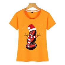 Load image into Gallery viewer, Tops T Shirt Women american football snowman Funny Harajuku Custom Female Tshirt
