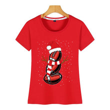 Load image into Gallery viewer, Tops T Shirt Women american football snowman Funny Harajuku Custom Female Tshirt
