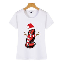 Load image into Gallery viewer, Tops T Shirt Women american football snowman Funny Harajuku Custom Female Tshirt
