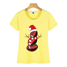 Load image into Gallery viewer, Tops T Shirt Women american football snowman Funny Harajuku Custom Female Tshirt
