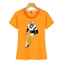 Load image into Gallery viewer, Tops T Shirt Women football add custom text Design Black Short Female Tshirt
