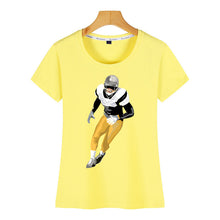 Load image into Gallery viewer, Tops T Shirt Women football add custom text Design Black Short Female Tshirt
