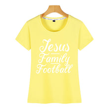 Load image into Gallery viewer, Tops T Shirt Women jesus family football Kawaii Inscriptions Print Female Tshirt
