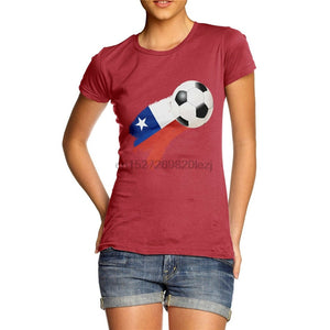 Twisted Envy Chile Football Flag Paint Splat WomenS Funny T-Shirt 40Th 30Th 40Th 50Th Birthday Tee Shirt
