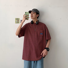 Load image into Gallery viewer, LAPPSTER Men Summer Harajuku Striped T Shirts 2020 Mens Korean Fashios Oversized Tshirt Male Loose Japanese Streetwear Tops Tees
