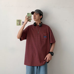 LAPPSTER Men Summer Harajuku Striped T Shirts 2020 Mens Korean Fashios Oversized Tshirt Male Loose Japanese Streetwear Tops Tees
