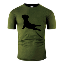 Load image into Gallery viewer, Funny Casual Breathable silhouette of a frenchie french bulldog doing yoga tshirt male 2019 Leisure Sunlight tee shirt Tee top
