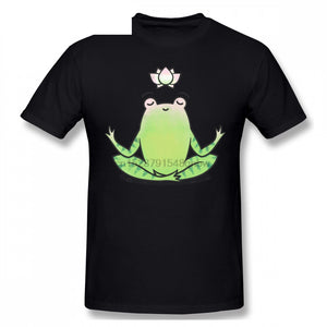 Zen Yoga Frog Men T Shirt Plus Size Cotton Short Sleeve Custom T-shirt Men