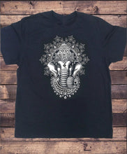 Load image into Gallery viewer, Mens Black T-shirt Ganesh Elephant God Line Art Meditation India Zen Hobo Yoga Men Fashion Cotton Tops Clothing  Black
