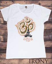 Load image into Gallery viewer, Ladies White Yoga Chakra Meditation Hobo Boho Peace Spirit INDIA OM Shirt tsk6
