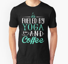 Load image into Gallery viewer, Men tshirt Fueled by Yoga and Coffee  T Shirt women T-Shirt tees top
