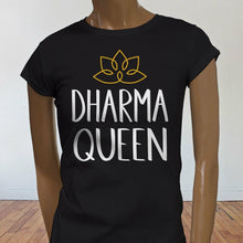 Load image into Gallery viewer, DHARMA QUEEN LOTUS BUDDHISM MEDITATE YOGA FUNNY Womens Black T-Shirt
