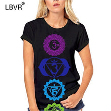 Load image into Gallery viewer, Full Chakras Yoga Mens Unisex Tshirt Hippie Spiritual Meditation Sizes Small-XXL Women tshirt

