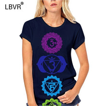 Load image into Gallery viewer, Full Chakras Yoga Mens Unisex Tshirt Hippie Spiritual Meditation Sizes Small-XXL Women tshirt
