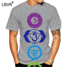 Load image into Gallery viewer, Full Chakras Yoga Mens Unisex Tshirt Hippie Spiritual Meditation Sizes Small-XXL Women tshirt
