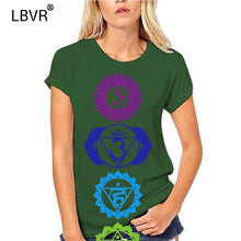 Load image into Gallery viewer, Full Chakras Yoga Mens Unisex Tshirt Hippie Spiritual Meditation Sizes Small-XXL Women tshirt
