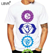 Load image into Gallery viewer, Full Chakras Yoga Mens Unisex Tshirt Hippie Spiritual Meditation Sizes Small-XXL Women tshirt
