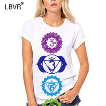 Load image into Gallery viewer, Full Chakras Yoga Mens Unisex Tshirt Hippie Spiritual Meditation Sizes Small-XXL Women tshirt
