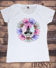 Load image into Gallery viewer, Womens  T-Shirt Namaste Zen  Lotus flowers Yoga meditation Buddha print TSZ4
