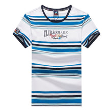 Load image into Gallery viewer, TACE&amp;SHARK Summer Shark T-shirts Clothing Fashion Red Stripe T Shirt Mens Tace &amp; Shark Tees Casual Comfortable Tshirts
