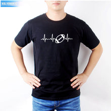 Load image into Gallery viewer, 2018 New Funny Heartbeat Of American Footballer Printed T Shirt Short Sleeve O-Neck Cotton Casual T-Shirt Men's Tshirts TO-16
