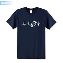 Load image into Gallery viewer, 2018 New Funny Heartbeat Of American Footballer Printed T Shirt Short Sleeve O-Neck Cotton Casual T-Shirt Men's Tshirts TO-16
