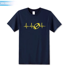 Load image into Gallery viewer, 2018 New Funny Heartbeat Of American Footballer Printed T Shirt Short Sleeve O-Neck Cotton Casual T-Shirt Men's Tshirts TO-16
