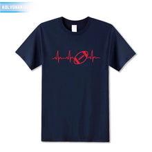 Load image into Gallery viewer, 2018 New Funny Heartbeat Of American Footballer Printed T Shirt Short Sleeve O-Neck Cotton Casual T-Shirt Men's Tshirts TO-16
