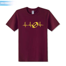 Load image into Gallery viewer, 2018 New Funny Heartbeat Of American Footballer Printed T Shirt Short Sleeve O-Neck Cotton Casual T-Shirt Men's Tshirts TO-16
