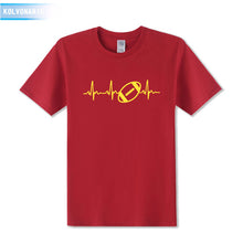 Load image into Gallery viewer, 2018 New Funny Heartbeat Of American Footballer Printed T Shirt Short Sleeve O-Neck Cotton Casual T-Shirt Men's Tshirts TO-16
