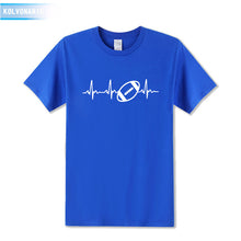 Load image into Gallery viewer, 2018 New Funny Heartbeat Of American Footballer Printed T Shirt Short Sleeve O-Neck Cotton Casual T-Shirt Men's Tshirts TO-16
