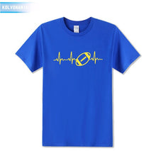 Load image into Gallery viewer, 2018 New Funny Heartbeat Of American Footballer Printed T Shirt Short Sleeve O-Neck Cotton Casual T-Shirt Men's Tshirts TO-16
